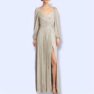 JONATHAN SIMKHAI Adele Twist-Front Plissé-Lamé Gown